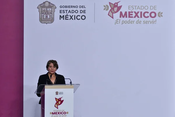 Toluca Meksika Eylül 2023 Delfina Gomez Alvarez Meksika Eyaleti Valisi — Stok fotoğraf