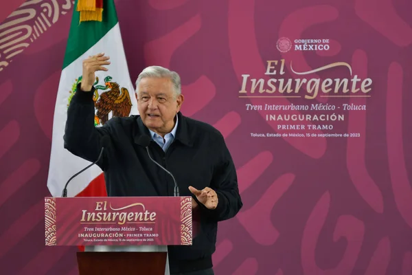 Σεπτεμβρίου 2023 Toluca Μεξικό Andres Lopez Obrador Πρόεδρος Του Μεξικού — Φωτογραφία Αρχείου