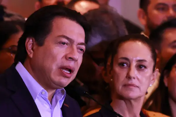Septembre 2023 Mexico Mexique Président National Morena Mario Delgado Accompagné — Photo