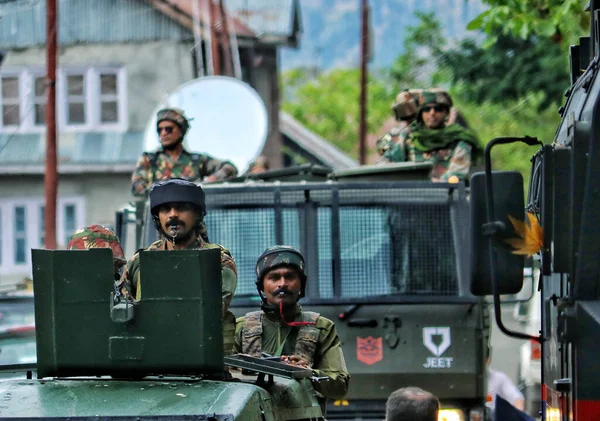 September 2023 Srinagar Kashmir India Indian Army Soldiers Seen Gun — Stock Photo, Image