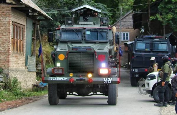 September 2023 Srinagar Kashmir India Indian Army Vehicle Leave Site — Stock Photo, Image