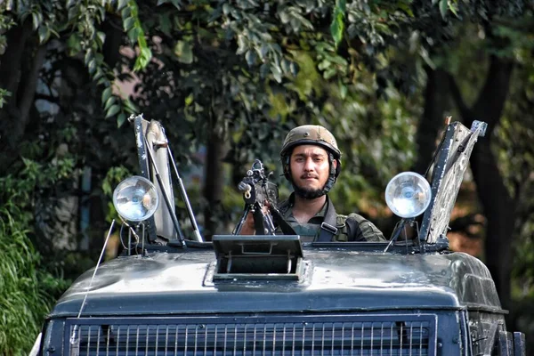 September 2023 Srinagar Kashmir India Indian Army Soldiers Leave Site — Stock Photo, Image