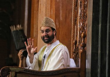 22 Eylül 2023, Srinagar Kashmir, Hindistan: Kıdemli Ayrılıkçı Lider Mirwaiz Ömer Faruk, Cuma günü Eski Şehir Srinagar 'daki Büyük Cami' de (Jamia Masjid) vaaz verdi
