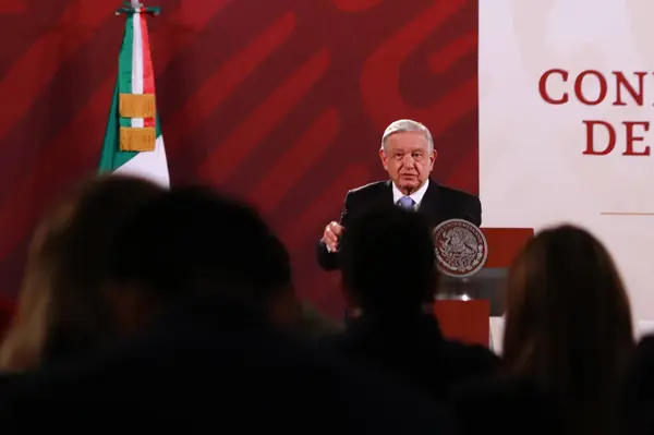 2023 Szeptember Mexikóvárosban Andres Manuel Lopez Obrador Mexikói Elnök Beszédet — Stock Fotó