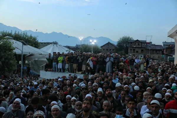 Srinagar Kaszmir Indie Września 2023 Ludzie Modlą Się Jako Główny — Zdjęcie stockowe