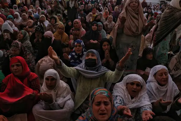 Srinagar Kašmír Indie Září 2023 Kašmírské Muslimské Ženy Modlí Před — Stock fotografie