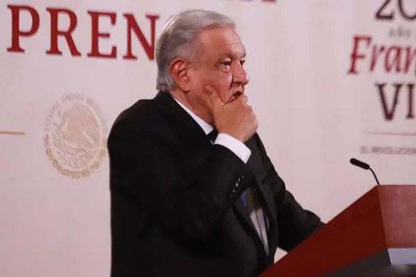 2021년 10월 멕시코시티 멕시코 멕시코 대통령 안드레스 마누엘 로페즈 오바도르는 — 스톡 사진