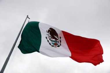 15 Ekim 2023, Mexico City, Meksika: Meksika Ordusu üyeleri Meksika 'da Meksika' nın anıtsal bayrağını Zocalo 'da 13. Zocalo Uluslararası Kitap Fuarı sırasında indirdi.