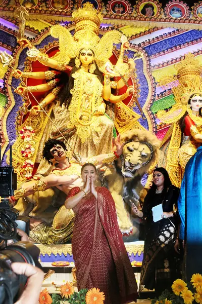 Outubro 2023 Kolkata Índia Atriz Cantora Indiana Bollywood Vidya Balan — Fotografia de Stock