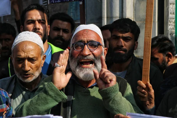 Октября 2023 Шринагар Кашмир Индия Пожилой Кашмирский Шиитский Мусульманин Выкрикивает — стоковое фото