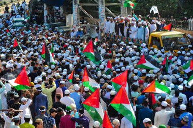 October 20, 2023, Sylhet, Bangladesh: Bangladesh National Imam Somiti Sylhet Metropolitan todays bring out rallies, processions and protest marches after Zuma Prayers in the court point area voicing opposition to the violence against Palestinians clipart