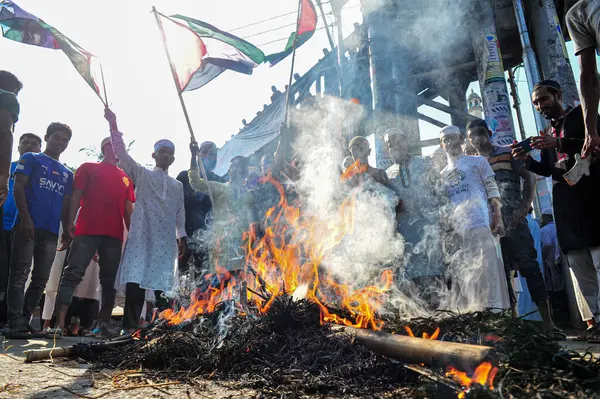 2023年10月20日 孟加拉国锡尔赫特 孟加拉国国民伊玛目Somiti锡尔赫特都会在Zuma祷告区抗议对巴勒斯坦人的暴力行为后举行集会 游行和抗议游行 — 图库照片