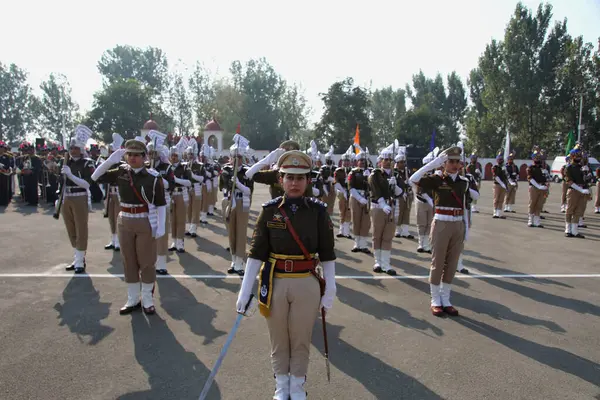 October 2023 Srinagar Kashmir India Female Members Indian Police Pay — Stock Photo, Image