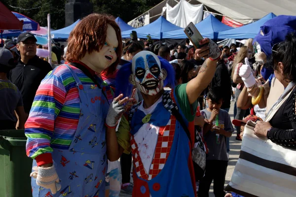 Oktober 2023 Mexico City Mexico Honderden Mensen Verkleed Als Zombies — Stockfoto