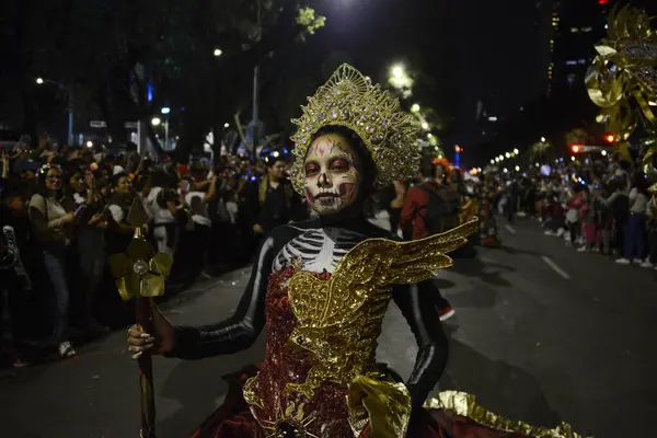 October 2023 Mexico City Mexico Person Dressed Catrina Takes Part — Stock Photo, Image