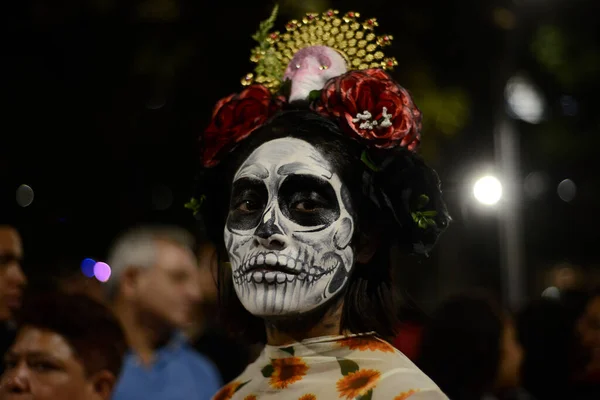 October 2023 Mexico City Mexico Person Dressed Catrina Takes Part — Stock Photo, Image