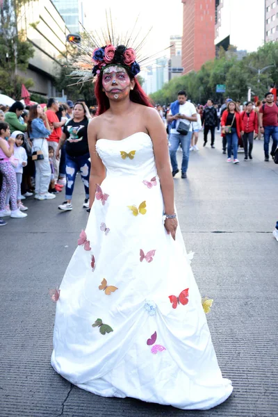 October 2023 Mexico City Mexico Person Dressed Catrina Takes Part Royalty Free Stock Photos