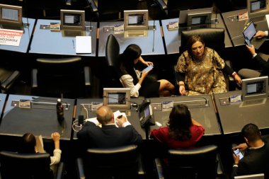 24 Ekim 2023, Mexico City, Mexico: Meksika Geniş Cephe Senatörü ve başkan adayı Xochitl Galvez Mexico City 'deki senato toplantısında