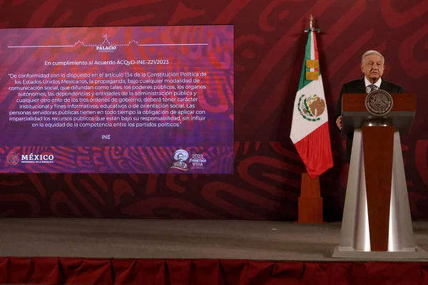 October 2023 Mexico City Mexico President Mexico Andres Manuel Lopez — Stock Photo, Image