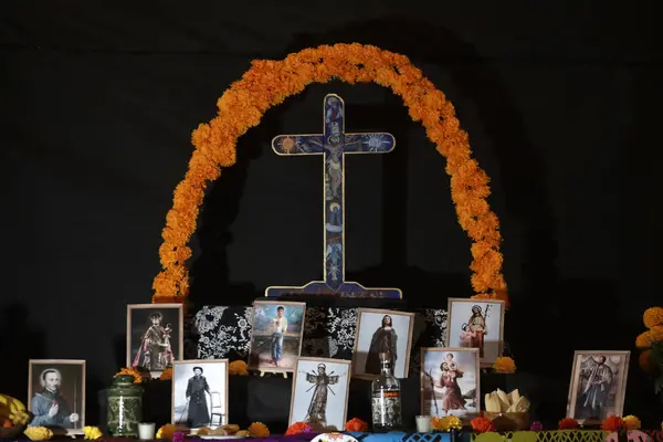 Octubre 2023 Ciudad México México Colocó Altar Ofrenda Capilla Las —  Fotos de Stock