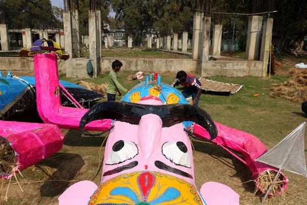 Octubre 2023 Srinagar Cachemira India Ven Las Efigies Del Mítico — Foto de Stock