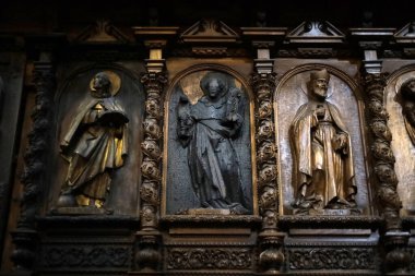 25 Ekim 2023, Mexico City, Mexico: Azizler Mexico City 'deki Metropolitan Katedrali' nin koro odasında