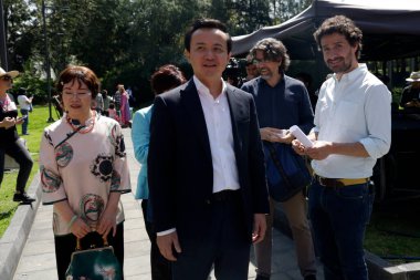October 25, 2023, Mexico City, Mexico: China's ambassador to Mexico, Zhang Run, donates food for those affected by Hurricane Otis in Acapulco at the China in Los Pinos cultural festival at the Los Pinos cultural complex in Mexico City clipart
