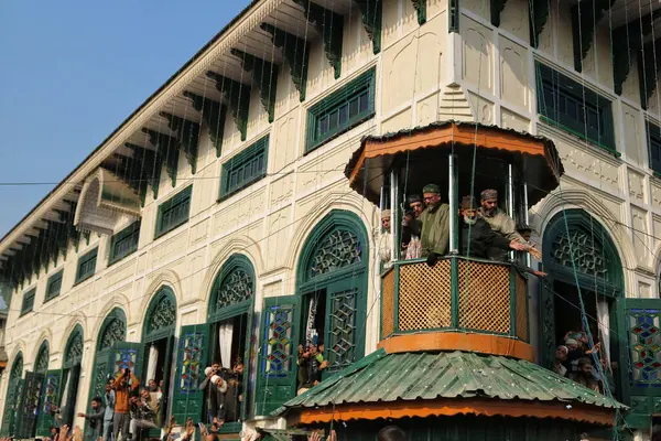 Oktober 2023 Srinagar Kashmir Indien Muslimische Gläubige Beten Und Reagieren — Stockfoto