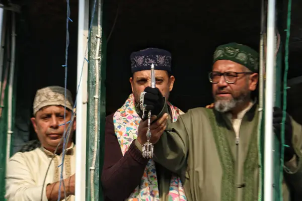 Октября 2023 Года Шринагар Кашмир Индия Кашмирский Мусульманский Священник Демонстрирует — стоковое фото