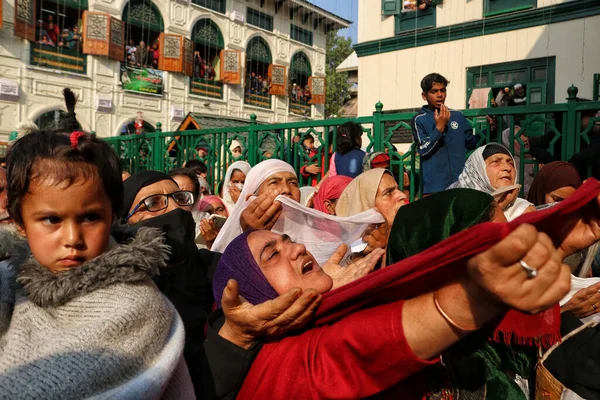 Października 2023 Srinagar Kaszmir Indie Muzułmańscy Wielbiciele Modlą Się Jako — Zdjęcie stockowe