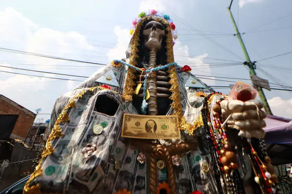 Października 2023 Mexico City Meksyk Setki Wielbicieli Santa Muerte Znanej — Zdjęcie stockowe