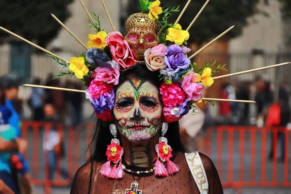 Novembro 2023 Cidade México México Pessoas Vestem Maquilham Como Parte — Fotografia de Stock