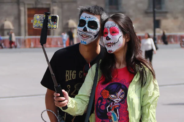 November 2023 Mexico City Mexico People Dress Put Makeup Part — Stock Photo, Image