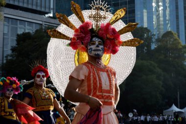 November 4, 2023, Mexico City, Mexico: Day of the Dead parade on Reforma Avenue as part of the Day of the Dead festivity at the Cuauhtemoc Mayor's Office in Mexico City clipart