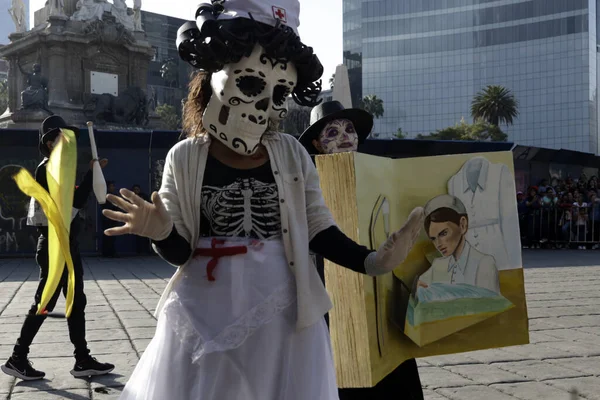 Ноября 2023 Года Мехико Мексика Парад Дню Мертвых Проспекте Реформа — стоковое фото