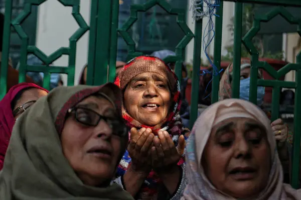 November 2023 Srinagar Kaschmir Indien Muslimische Gläubige Beten Während Ein — Stockfoto