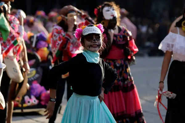 Ноября 2023 Года Мехико Мексика Парад Дню Мертвых Проспекте Реформа — стоковое фото