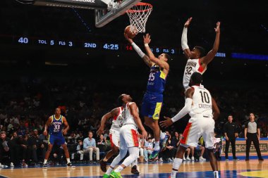 Mexico City, Meksika 'da 12 Kasım 2023' te Mexico City 'den Juan Toscano-Anderson (L), E.J.' e saldırır. Birmingham Filosu 'ndan Libdell Mexico City Capitanes ve Birmingham Squadron maçında