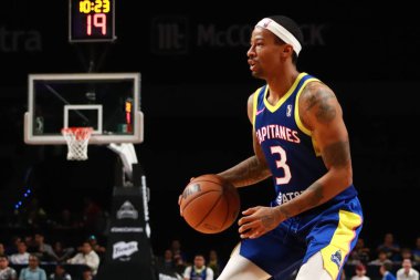 12 Kasım 2023 Mexico City 'de. Trey Burke (3) Mexico City Kaptanları, Mexico City Arena 'da. 12 Kasım 2023 'te. Mexico City 'de