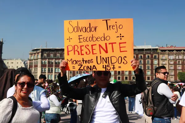 November 2023 Mexico City Mexico Lærerne Deltager Demonstration Kræve Højere - Stock-foto