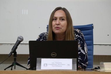 16 Kasım 2023, Mexico City, Meksika. Patricia Guadalupe Martnez Torreblanca, Seminerin açılışına katıldı. Meksika ve ABD 'de silahlı şiddetin çeşitli yönleri