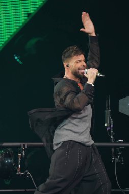 Dallas, Teksas, ABD: Porto Riko 'lu şarkıcı ve aktör Ricky Martin, Trilogy Tour (Ricky Martin, Enrique Iglesias ve Pitbull) kapsamında American Airlines Center' da sahne aldı.)