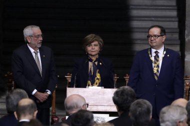 17 Kasım 2023, Mexico City, Meksika: Leonardo Lomeli Vanegas, Meksika Ulusal Özerk Üniversitesi 'nin yeni rektörü olarak yemin etti.