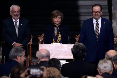17 Kasım 2023, Mexico City, Meksika: Leonardo Lomeli Vanegas, Meksika Ulusal Özerk Üniversitesi 'nin yeni rektörü olarak yemin etti.