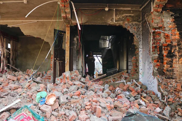 November 2023 Srinagar Kashmir India Damaged House Gunfight South Kashmirs — Stock Photo, Image
