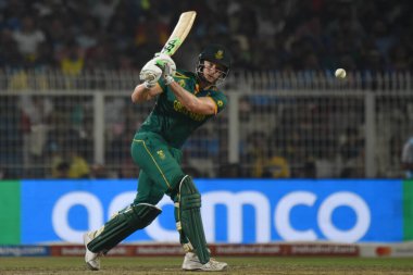 October 16, 2023, Kolkata ,India: David Miller  of South Africa plays a shot against Australia during the semifinal match between Australia and South Africa of the ICC Men's Cricket World Cup at Eden Gardens Stadium clipart