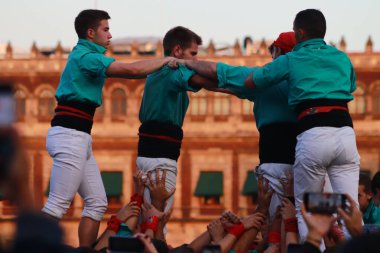 21 Kasım 2023, Mexico City, Meksika: Vila Franca Castellers Meksika 'nın zcalo şehrinde 