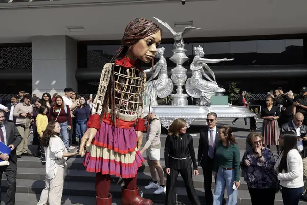 November 2023 Mexico City Mexico Little Amal Giant Puppet Year — Stock Photo, Image