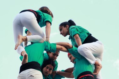 21 Kasım 2023, Mexico City, Meksika: Vila Franca Castellers Meksika 'nın zcalo şehrinde 