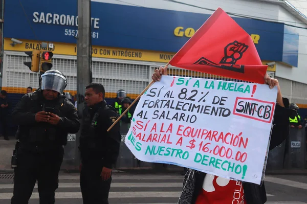 November 2023 Mexico City Mexico Werknemers Van Nationale Onafhankelijke Unie — Stockfoto